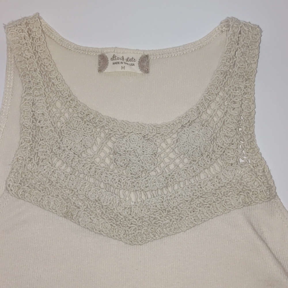Altar"d state Knit Top Tank Cream Size Medium - Picture 7 of 10